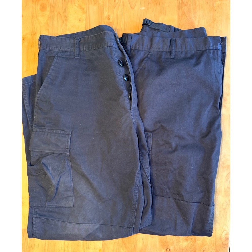 Military Cargo Pants Mens Large Regular Black Tactical Workwear Button Fly